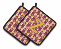 Carolines Treasures  CJ1081-ZPTHD Letter Z Football Maroon and Gold Pair of Pot