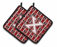 Carolines Treasures  CJ1082-XPTHD Letter X Football Cardinal and White Pair of P