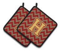Carolines Treasures  CJ1048-HPTHD Letter H Chevron Garnet and Gold  Pair of Pot