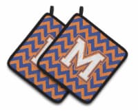 Carolines Treasures CJ1060-MPTHD Letter M Chevron Blue and Orange #3 Pair of Po
