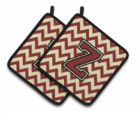 Carolines Treasures  CJ1061-ZPTHD Letter Z Chevron Maroon and Gold Pair of Pot H