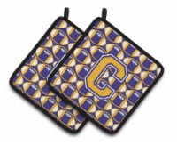 Carolines Treasures  CJ1064-CPTHD Letter C Football Purple and Gold Pair of Pot
