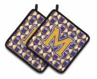Carolines Treasures CJ1064-MPTHD Letter M Football Purple and Gold Pair of Pot
