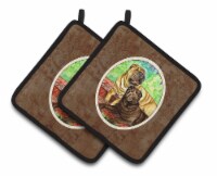 Carolines Treasures 7070PTHD Shar Pei Fawn and Chocolate Pair of Pot Holders