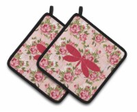 Carolines Treasures  BB1055-RS-PK-PTHD Moth Shabby Chic Pink Roses  Pair of Pot
