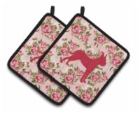 Carolines Treasures  BB1109-RS-PK-PTHD Boxer Shabby Chic Pink Roses  Pair of Pot