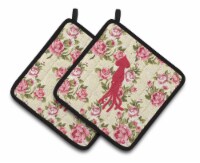 Carolines Treasures BB1096-RS-YW-PTHD Squid Shabby Chic Yellow Roses Pair of P