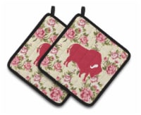 Buffalo Shabby Chic Yellow Roses  Pair of Pot Holders, Yellow