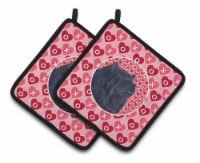 Chow Chow Hearts Love and Valentine's Day Portrait Pair of Pot Holders