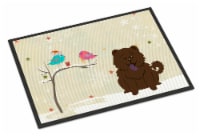 Christmas Presents between Friends Chow Chow - Chocolate Doormat 18x27