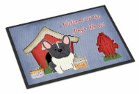 Dog House Collection French Bulldog Black White Indoor or Outdoor Mat 18x27