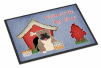 Dog House Collection English Bulldog Grey Brindle  Indoor or Outdoor Mat 18x27