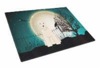 Halloween Scary Soft Coated Wheaten Terrier Glass Cutting Board Large