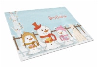 Merry Christmas Carolers Soft Coated Wheaten Terrier Glass Cutting Board Large