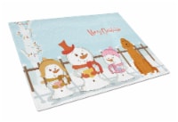 Merry Christmas Carolers Irish Setter Glass Cutting Board Large