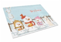 Merry Christmas Carolers Bedlington Terrier Sandy Glass Cutting Board Large