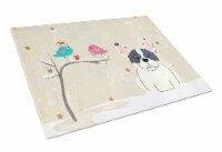 Christmas Presents between Friends French Bulldog - Piebald Glass Cutting Board