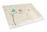 Christmas Presents between Friends South Russian Sheepdog Glass Cutting Board La
