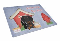 Dog House Collection Wire Haired Dachshund Black Tan Glass Cutting Board Large