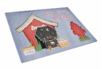 Dog House Collection Wire Haired Dachshund Dapple Glass Cutting Board Large