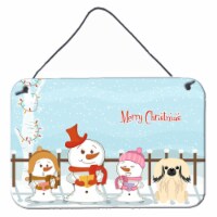 Merry Christmas Carolers Pekingese Cream Wall or Door Hanging Prints