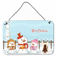 Merry Christmas Carolers Chinese Crested Cream Wall or Door Hanging Prints