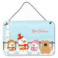 Merry Christmas Carolers Chow Chow Cream Wall or Door Hanging Prints