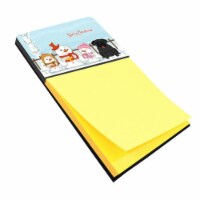 Carolines Treasures  Merry Christmas Carolers Pug Black Sticky Note Holder