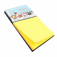Carolines Treasures  Merry Christmas Carolers Papillon Black & White Sticky Note Holder