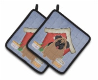 Carolines Treasures BB2759PTHD Dog House Collection Pug Brown Pair of Pot Holde