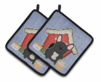 Dog House Collection French Bulldog Black Pair of Pot Holders