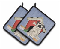 Dog House Collection Mastiff Brindle White Pair of Pot Holders
