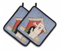 Dog House Collection White German Shepherd Pair of Pot Holders