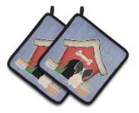 Dog House Collection Papillon Black White Pair of Pot Holders