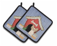 Dog House Collection Papillon Sable White Pair of Pot Holders