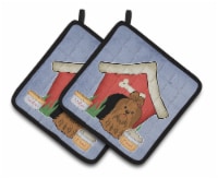 Dog House Collection Shih Tzu Silver Chocolate Pair of Pot Holders
