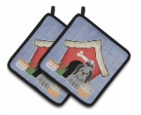 Dog House Collection Shih Tzu Black Silver Pair of Pot Holders