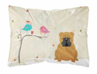Christmas Presents between Friends English Bulldog - Red Canvas Fabric Decorativ