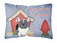 Dog House Collection French Bulldog Black White Canvas Fabric Decorative Pillow