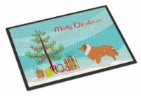 Carolines Treasures  BB2934MAT Collie Dog Merry Christmas Tree Indoor or Outdoor
