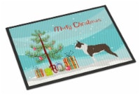Carolines Treasures BB2962MAT Boston Terrier Merry Christmas Tree Doormat 18x27