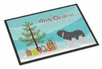 Polish Lowland Sheepdog Dog Merry Christmas Tree Doormat 24x36