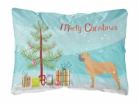 Bullmastiff Merry Christmas Tree Canvas Fabric Decorative Pillow