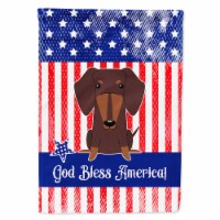 Carolines Treasures  BB3126CHF Patriotic USA Dachshund Chocolate Flag Canvas Hou