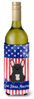 Carolines Treasures  BB3009LITERK Patriotic USA French Bulldog Black Wine Bottle
