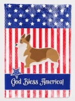 Carolines Treasures BB3320CHF USA Patriotic Corgi House Flag