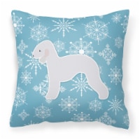 Winter Snowflake Bedlington Terrier Fabric Decorative Pillow