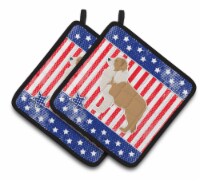 Carolines Treasures  BB3322PTHD USA Patriotic Red Border Collie Pair of Pot Hold