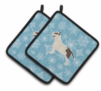 Carolines Treasures BB3578PTHD Winter Snowflake Bull Terrier Pair of Pot Holder