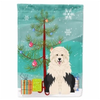 Carolines Treasures BB4221GF Merry Christmas Tree Old English Sheepdog Flag Gar